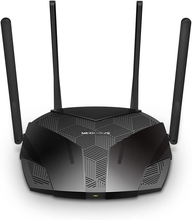 Mercusys MR3000X Wi-Fi 6 WLAN Router, Dual-Band AX3000, OpenVPN/PPTP/L2TP/IPSec, 4 Gigabit-Ports, Gast-Netzwerk, WPA3, 160MHz, Kindersicherung, 𝐮𝐧𝐭𝐞𝐫𝐬𝐭ü𝐭𝐳𝐭 𝐤𝐞𝐢𝐧𝐞 𝐃𝐒𝐋-𝐅𝐮𝐧𝐤𝐭𝐢𝐨𝐧