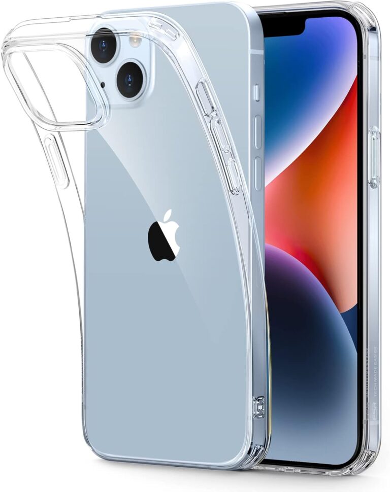 ESR für iPhone 14 Hülle und iPhone 13 Hülle, Klare stoßfeste dünne Silikon case, vergilbungsbeständige dünne transparente TPU Handyhülle schutzhülle, Project Zero Serie, Klar