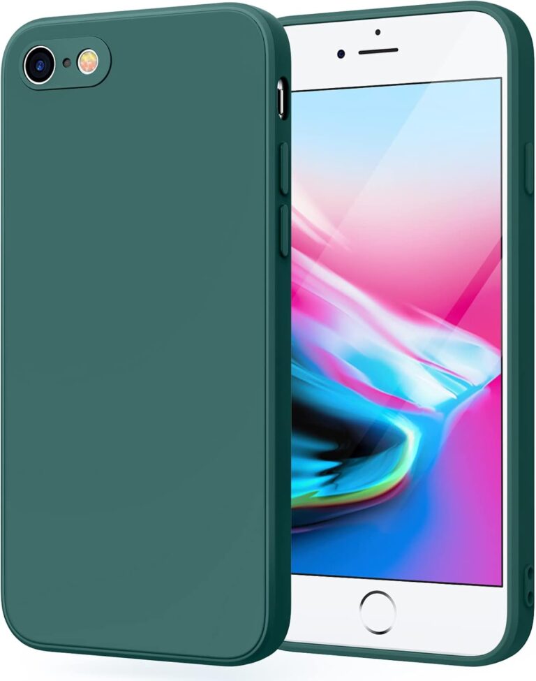 Wanme Hülle für iPhone SE 3/2 (Modello 2022/2020), iPhone 8/7 Hülle, Ultradünne Weiche Flüssigsilikon Hülle, Vollständige Schutzhülle Handyhülle für iPhone 8/7/SE (Dunkelgrün)