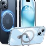 TORRAS Ostand Q1 Weltneuheit für iPhone 15 Hülle für MagSafe (Stabilster Ständer,Nr.1 Magnetkraft, Militärischer Schutz) Stoßfest Handyhülle iPhone 15 Case Kratzfeste Schutzhülle All-in-One Schwarz