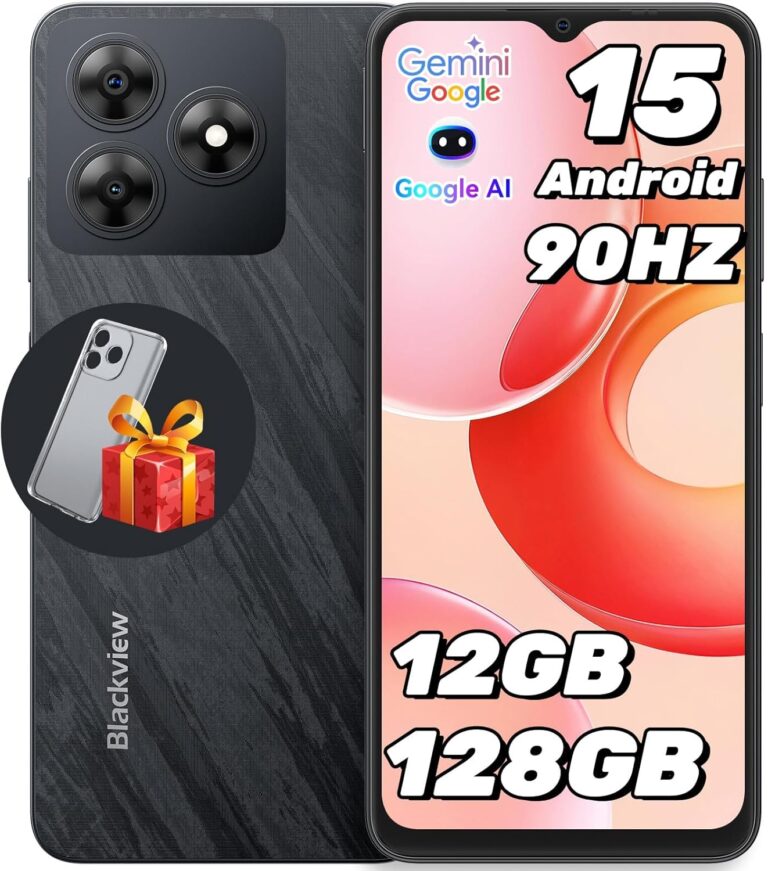 Blackview Wave 8 Handy Ohne vertrag Android 14, 12GB+128GB/2TB TF, 90Hz 6.56″, 5000mAh Smartphone ohne vertrag Günstig, Octa Core, 13MP+8MP, Dual SIM/Fingerabdruck/GPS/OTG/Handytasche/Härtungsfolie