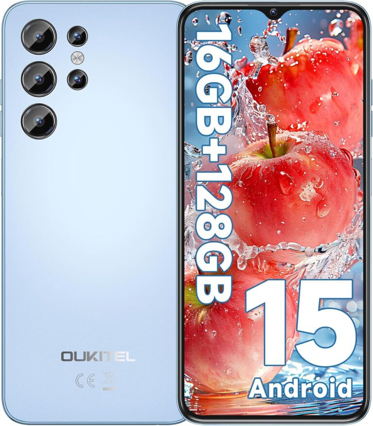 OUKITEL C1 Android 15 Smartphone Ohne Vertrag, 16GB+128GB /1TB Handy Günstig, 6.52″ HD+ Handy Ohne Vertrag,5150mAh Simlockfreie Handys, 13MP+5MP, Dual 4G SIM 3 Steckplatz/Fingerabdruck/OTG/3.5mm Jack