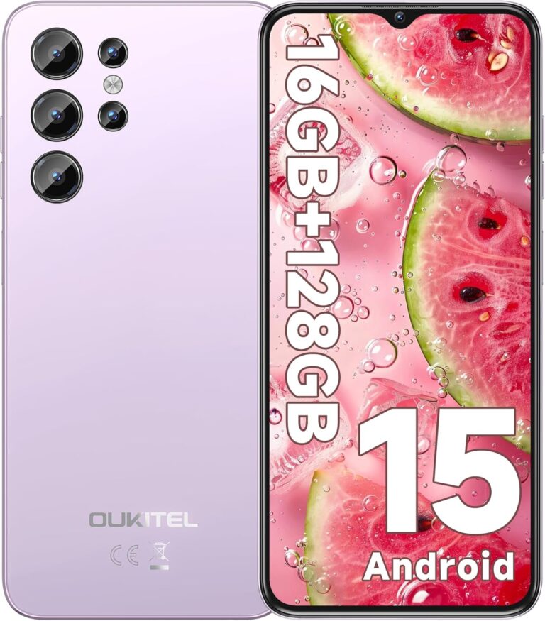 OUKITEL C1 Android 15 Smartphone Ohne Vertrag, 16GB+128GB /1TB Handy Günstig, 6.52″ HD+ Handy Ohne Vertrag,5150mAh Simlockfreie Handys, 13MP+5MP, Dual 4G SIM 3 Steckplatz/Fingerabdruck/OTG/3.5mm Jack