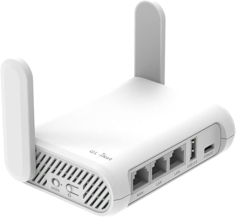 GL-SFT1200 (Opal) Sicherer WLAN-Router für unterwegs – AC1200 Dualband-Gigabit-Wireless-Internet-Router | IPv6 | USB-2.0 | MU-MIMO | 128 MB Arbeitsspeicher | Repeater-Brücke | Access Point-Modus