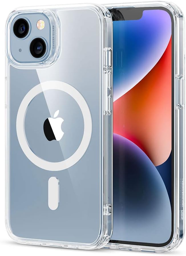 ESR für iPhone 14 Hülle/iPhone 13 Hülle, Kompatibel mit MagSafe, Classic Hybrid Magnet Handyhülle iPhone 14/13 Case Militärnorm Sturzschutz Kratzfeste Rückseite, Klar