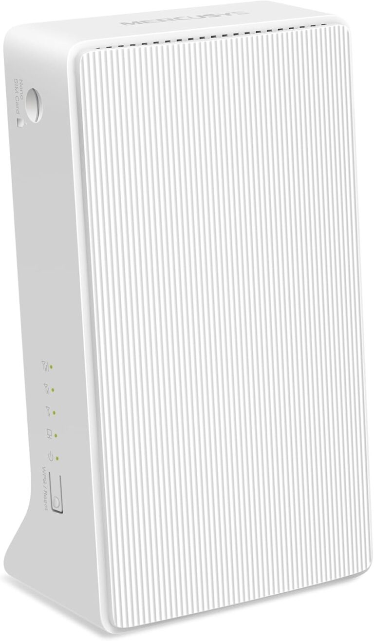 Mercusys MB110-4G LTE Router, 4G Router unterstützt SIM Karten, 4G Cat4 bis zu 150 Mbit/s, WLAN 2.4GHz N300, 2X 100 Mbps Ports, Plug and Play, bis zu 32 Geräte, MERCUSYS App