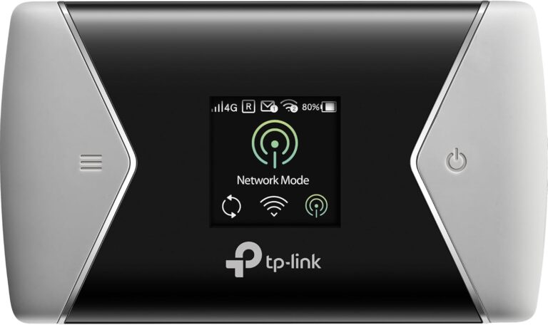 TP-Link M7450 mobiler WLAN Router (4G/LTE bis zu 300Mbit/s Download/ 50Mbit/s Upload, Hotspot, Cat6, 3000mAh Akku, LCD Display, kompatibel mit allen europäischen SIM Karten) schwarz/silber