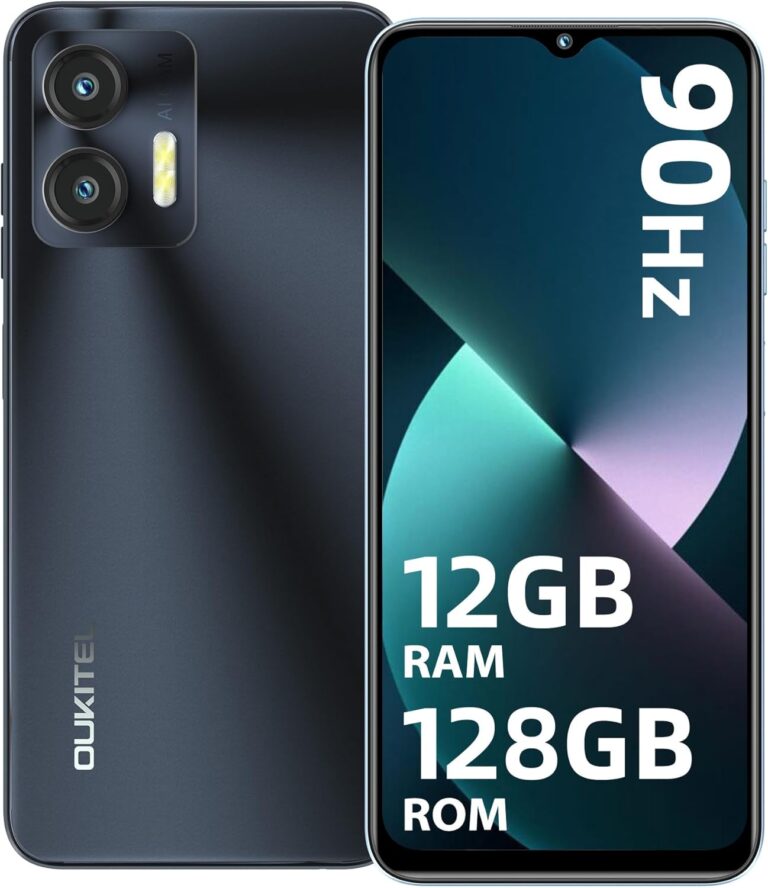 OUKITEL C36 Handy Ohne Vertrag, 12GB+128GB/1TB erweiterbar, 5150mAh 6.56″ HD+ Display Android 14 günstig Smartphone 4G, Octa Core Prozessor, 13MP Panorama Kamera,Dual SIM 3 Steckplatz, Wi-Fi