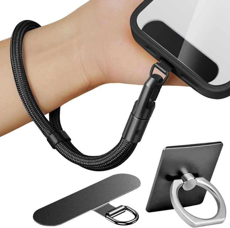 Marveleese Handykette Universal, Handy Lanyard, Geeignet für alle Smartphones mit 1 Stück Universelles Patch, Handyband mit jeder Hülle kombinierbar, Einstellbar und Abnehmbar (Schwarz)