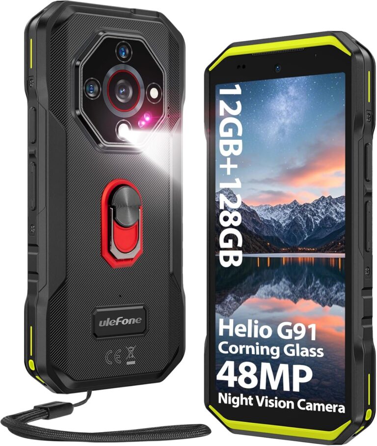 Ulefone Armor X32 Outdoor Smartphone 2025, MTK G91 48MP+20MP Nachtsicht 12GB+128GB/2TB SD 5,65″ Corning Glas 5500mAh Android 14 Wasserdicht Handy Dual SIM Fingerabdruck ID NFC 2-Jahr Garantie – Grün