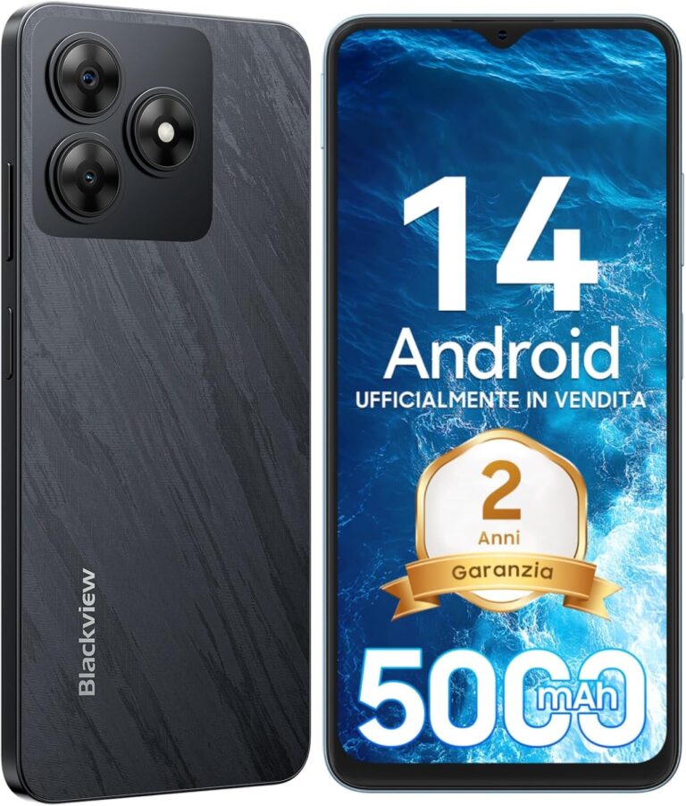 Blackview Wave 8C Handy Ohne Vertrag Android 14, 6GB+64GB/2TB SD, Octa Core 6,56″ HD+, Akku 5000mAh, 13MP+8MP Kamera, 4G Dual SIM Smartphone Ohne Vertrag Günstig Simlockfreie, GPS/2 Jahre Garantie