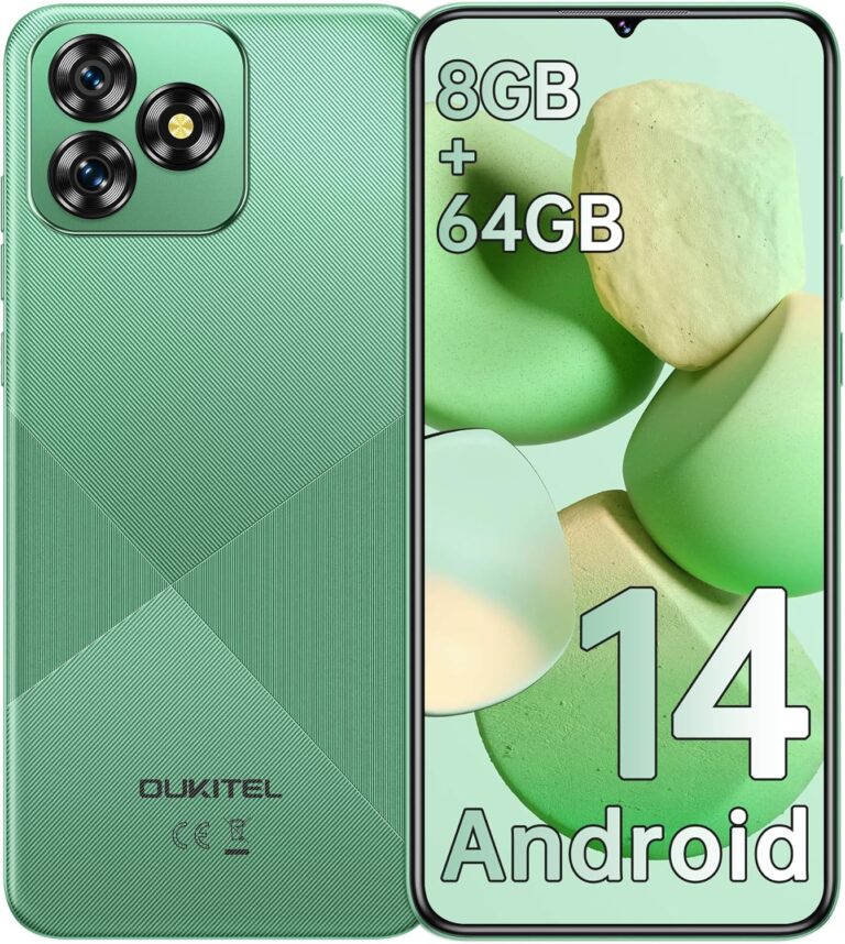 OUKITEL C53 Android 14 Smartphone Ohne Vertrag – 8GB+64GB/1TB erweiterbar Handy Ohne Vertrag, Octa Core 6,6″ HD+ Smartphone, 13MP+5MP Kamera 4300mAh, 4G Dual SIM Simlockfreie Handys, Gesicht/GPS, Grün