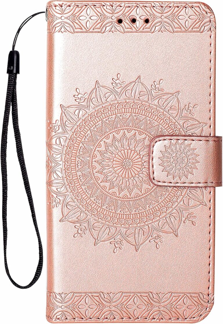 Hancda Hülle für iPhone SE 2022 / iPhone SE 2020 / iPhone 8 / iPhone 7 Handyhülle Klapphülle Tasche Hülle Flip Case Leder Schutzhülle Klappbar Cover Handytasche Geldbörse Magnet Lederhülle,Rose Gold