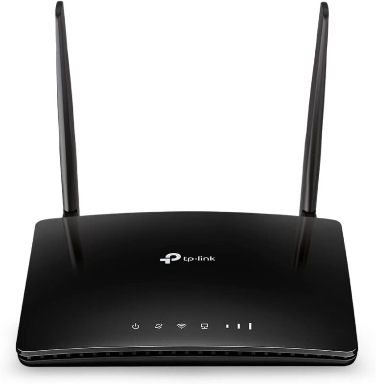 TP-Link TL-MR6400 LTE Router, 4G Router unterstützt SIM Karten, 4G Cat4 bis zu 150 Mbit/s, WLAN 2.4GHz N300, 4x 100 Mbps Ports, Plug and Play, bis zu 32 Geräte, Kindersicherung, Gast-Netzwerk, Schwarz