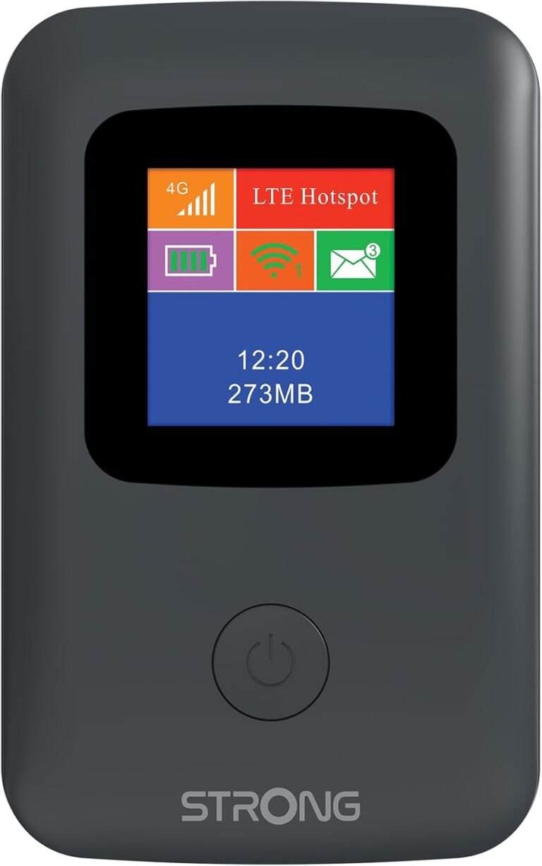 STRONG – 4G Router 150 – Mobiler Hotspot mit Display – Bis zu 150 Mbps – WLAN-Verbindung für bis zu 10 Geräte – Kompaktes Design – ideal für Reisen, Messen, Studenten – Einfache Installation – schwarz