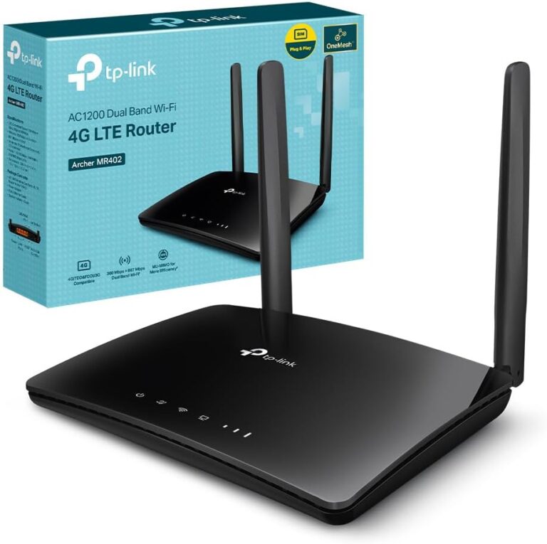 TP-Link Archer MR402 LTE Router, 4G Router SIM Karte, WLAN Dual-Band AC1200, 4G Cat4 bis zu 150 Mbit/s, 4 Ports, Plug and Play, MU-MIMO, TP-Link One Mesh