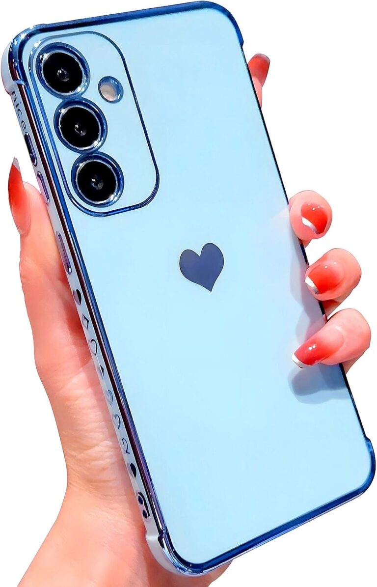 Vepbk Hülle für Samsung Galaxy A14 5G/4G Silikon Handyhülle mit Motiv Muster Herzen Schutzhülle Weich Hülle Case Kameraschutz Dünn Stoßfest Bunt Gummi Cover für Samsung Galaxy A14 5G/4G,Hellblau