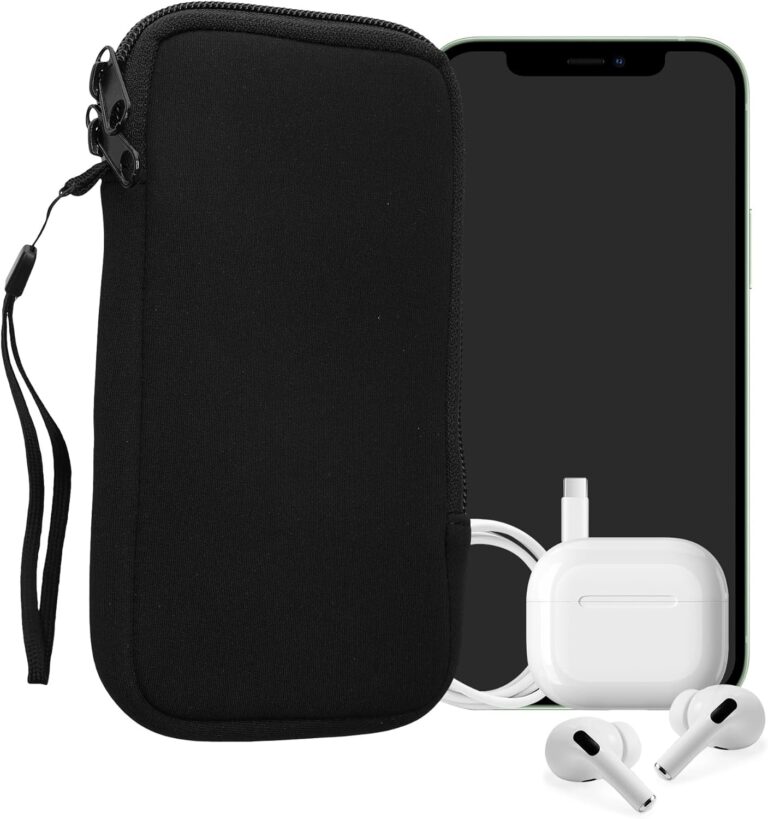 kwmobile Handytasche für Smartphones XL – 6,7/6,8″ – Neopren Handy Hülle Schwarz – Handy Tasche 17,2 x 8,4 cm Innenmaße