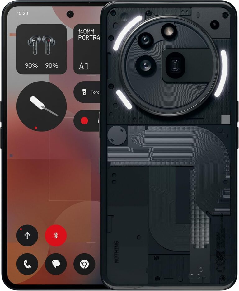 Nothing Phone (3a) Pro 256 GB – Handy mit 50 MP Periskop-Kamera, 50 MP Hauptkamera, 60-facher Ultra-Zoom, Essential Space, 12 GB RAM, Langer Akkulaufzeit und 6,77″ FHD+ AMOLED-Display – Schwarz