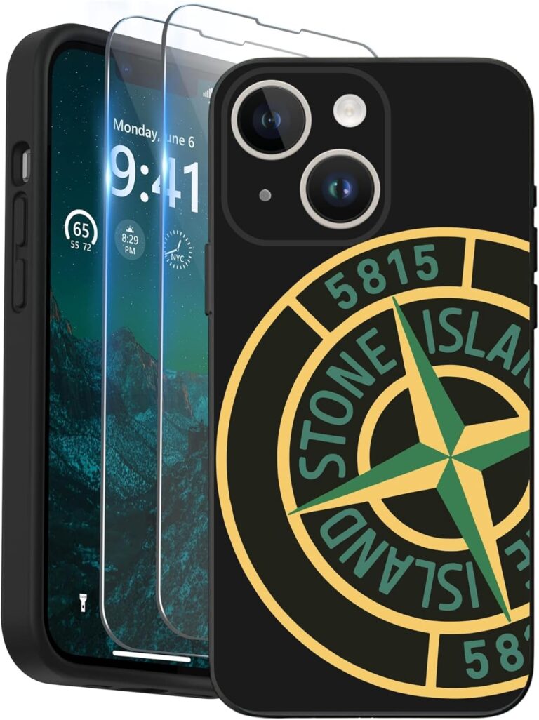 Cliffora Stone-inspiriert Handyhülle für iPhone 16, 15, 14, 13, 12, 11 Pro Max XS/SE, Tarnmuster-Look hülle, mit 2 Displayschutzfolien