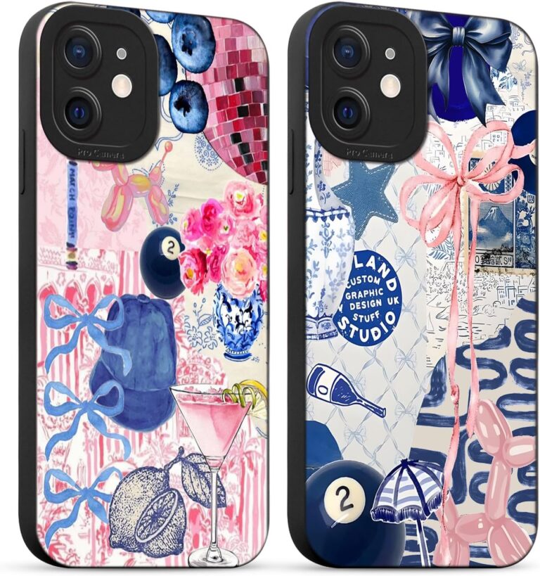 Yirlbey 2 Stück für iPhone 11 Hülle 6,1 Zoll Collage Handyhülle Aesthetic Motiv Schleifen Muster Design, Weiche Bunt Silikon TPU Bumper Ultra Dünn Kameraschutz Schutzhülle Mädchen Case
