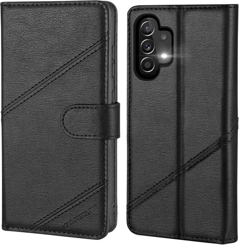 KRAFTCARE Handyhülle für Samsung Galaxy A13 4G/5G/A04S Hülle, [Kartenfach] [Stand] Flip Case Leder Stoßfeste Schutzhülle Klapphülle für Samsung A13 4G/5G Hülle, Schwarz