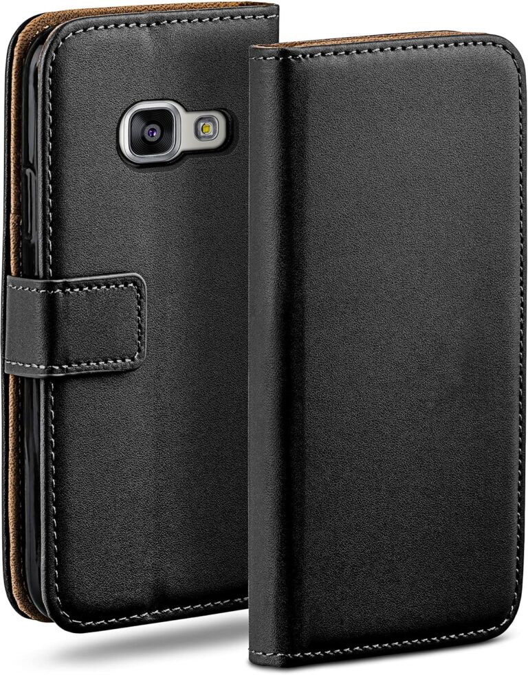 moex Book Case für Samsung Galaxy A5 (2016) Handyhülle mit Kartenfach, Hülle klappbar 360 Grad Schutzhülle, Klapphülle Flip Case Cover, PU Leder Handytasche Lederhülle, Schwarz