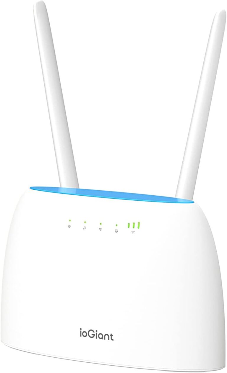 ioGiant 4G LTE Router AC1200 Dualband 4G Router für SIM-Karten, Plug & Play, 150 Mbit/s im Download, 867 Mbit/s 5GHz und 300 Mbit/s 2,4GHz, frei konfigurierbarer LAN/WAN-Port mit SIM-Kartensteckplatz