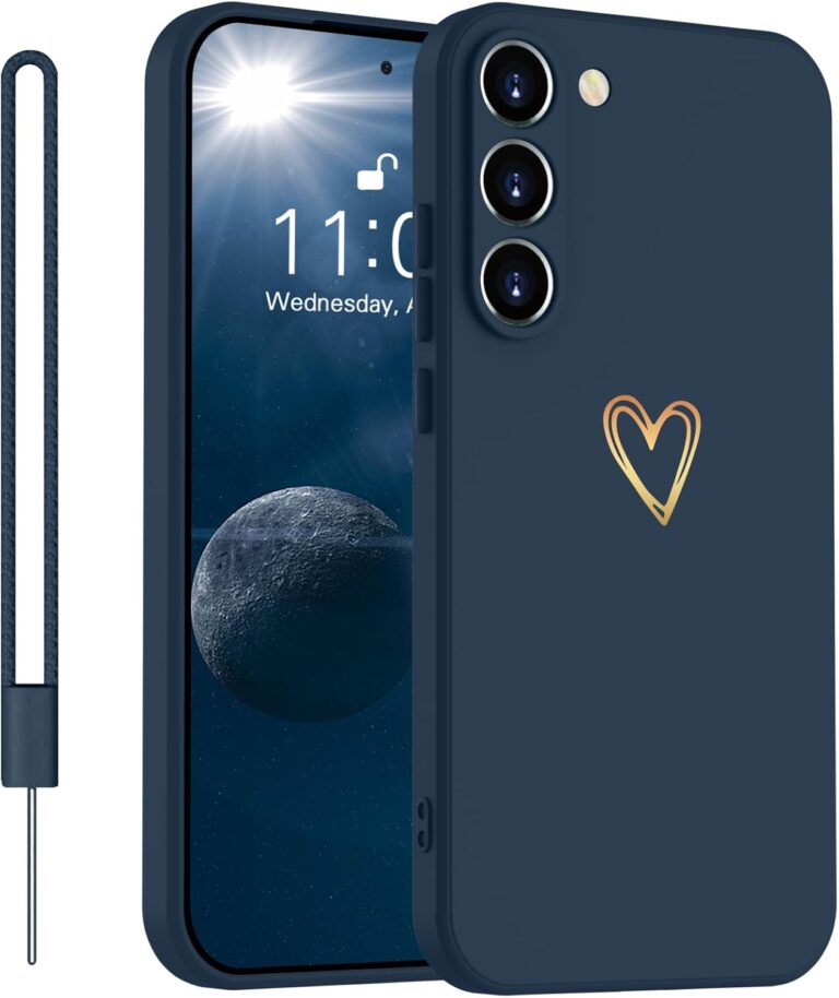 Yoawiful für Samsung Galaxy S25 Hülle Silikon Kameraschutz Niedliches Herzmuster Handyhülle Samsung S25 mit 1 Lanyard, stoßfest dünn weich Kratzfest Schutzhülle Case für Samsung S25 5G Blau