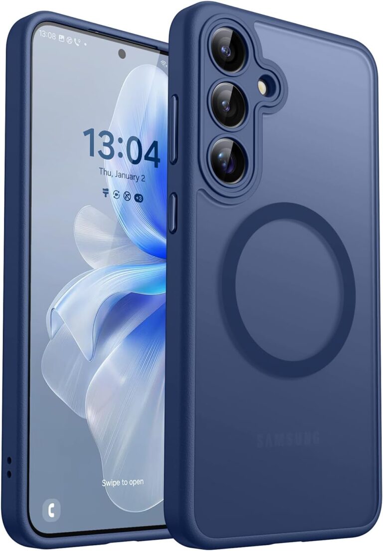 CANSHN für Samsung Galaxy S25 Hülle mit Kameraschutz für Magsafe (TOP Militärschutz & Magnetkraft) Extrem Haltbarkeit Handyhülle S25 Case – Transluzente Matt Dunkelblau