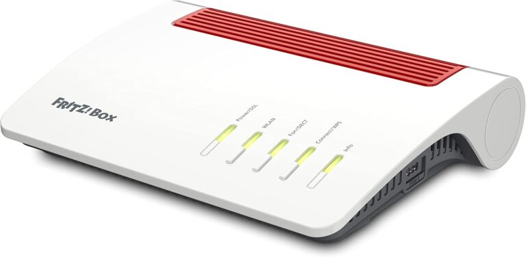 FRITZ!Box 7590 AX (Wi-Fi 6 DSL-Router mit 2.400 MBit/s (5GHz) & 1.200 MBit/s (2, 4 GHz), bis zu 300 MBit/s mit VDSL-Supervectoring 35b, WLAN Mesh, DECT-Basis, deutschsprachige Version)