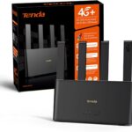 Tenda 4G08 LTE Router,4G+ Router unterstützt SIM Karten,4G+ Cat6 bis zu 300Mbps, WLAN Dual-Band AC1200, 4 x Externe Antennen,Gigabit-LAN/WAN-Anschlüsse, OpenVPN, MU-MIMO,Mesh Wi-Fi+, Plug & Play