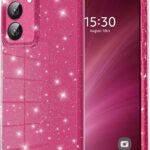 Eherui Handyhülle für Samsung Galaxy S24/Samsung Galaxy S25 Glitzer, Silikon TPU Anti-Fingerabdruck Hülle,Stoßfeste Schutz Case Dünn Weiche Schutzhülle für Samsung S24/S25 5G,Rose lila