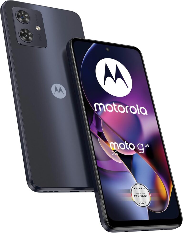 Motorola Mobility Moto g54 5G (6,5″-FHD+-Display, 50-MP-Dual-Kamera, 8/256 GB, 5000 mAh, Android 13) Midnight Blue, inkl. Schutzcover [Exklusiv bei Amazon]
