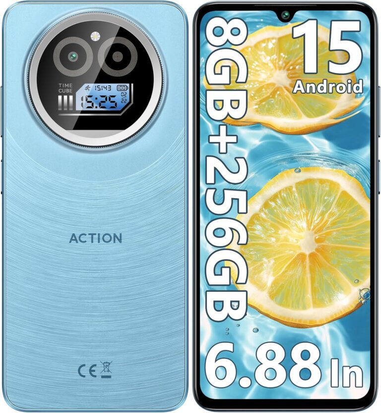 IIIF150 Action A5 Pro Handy Ohne Vertrag, 8GB+256GB/1TB, Android 15, 6.88“ HD+ & 1“ Bildschirm Smartphone Ohne Vertrag, 5100mAh Handy Günstig, 16MP+5MP Simlockfreie Handys, Dual 4G SIM/Fingerabdruck