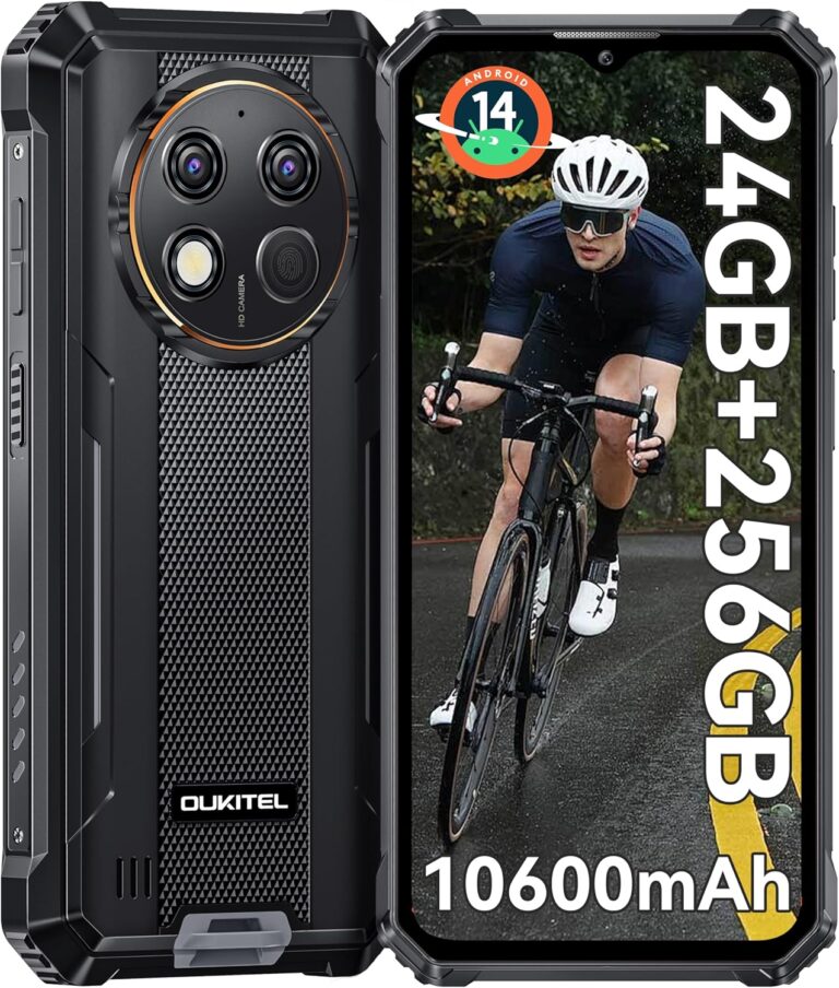 OUKITEL G1 Outdoor Handy Android 14-10600mAh 24GB+256GB Outdoor Smartphone Ohne Vertrag 6,52 Zoll 48MP+5MP Kamera baustellenhandy Dual SIM IP68/NFC/OTG/GPS/Face ID